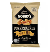 Nobby's Spicy BBQ Pork Crackle 50g bag included with Proud Phoenix & Co Pork Chilli Jam