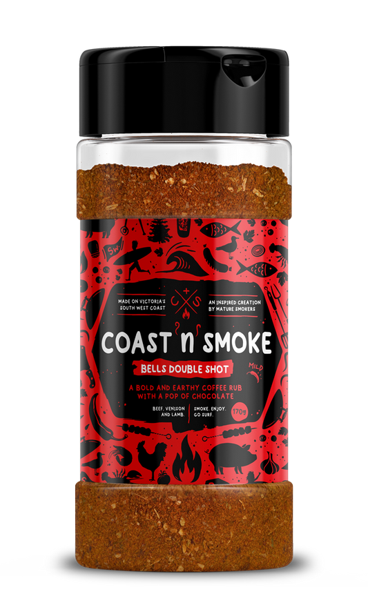 COAST N SMOKE: Bells Double Shot Rub – 170g