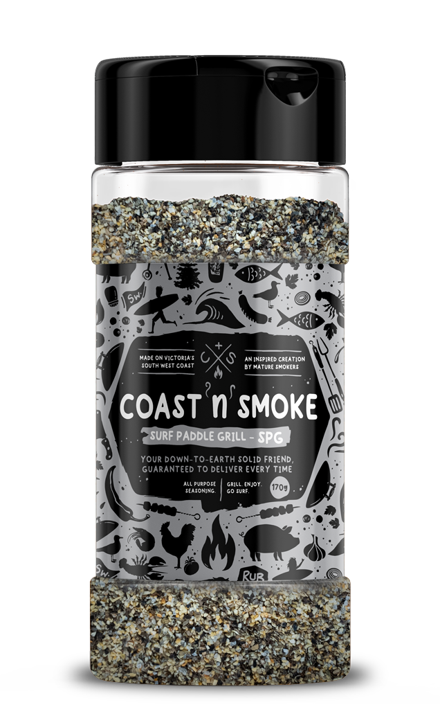COAST N SMOKE: Surf Paddle Grill (Salt Pepper Garlic SPG) Seasoning Rub β 170g