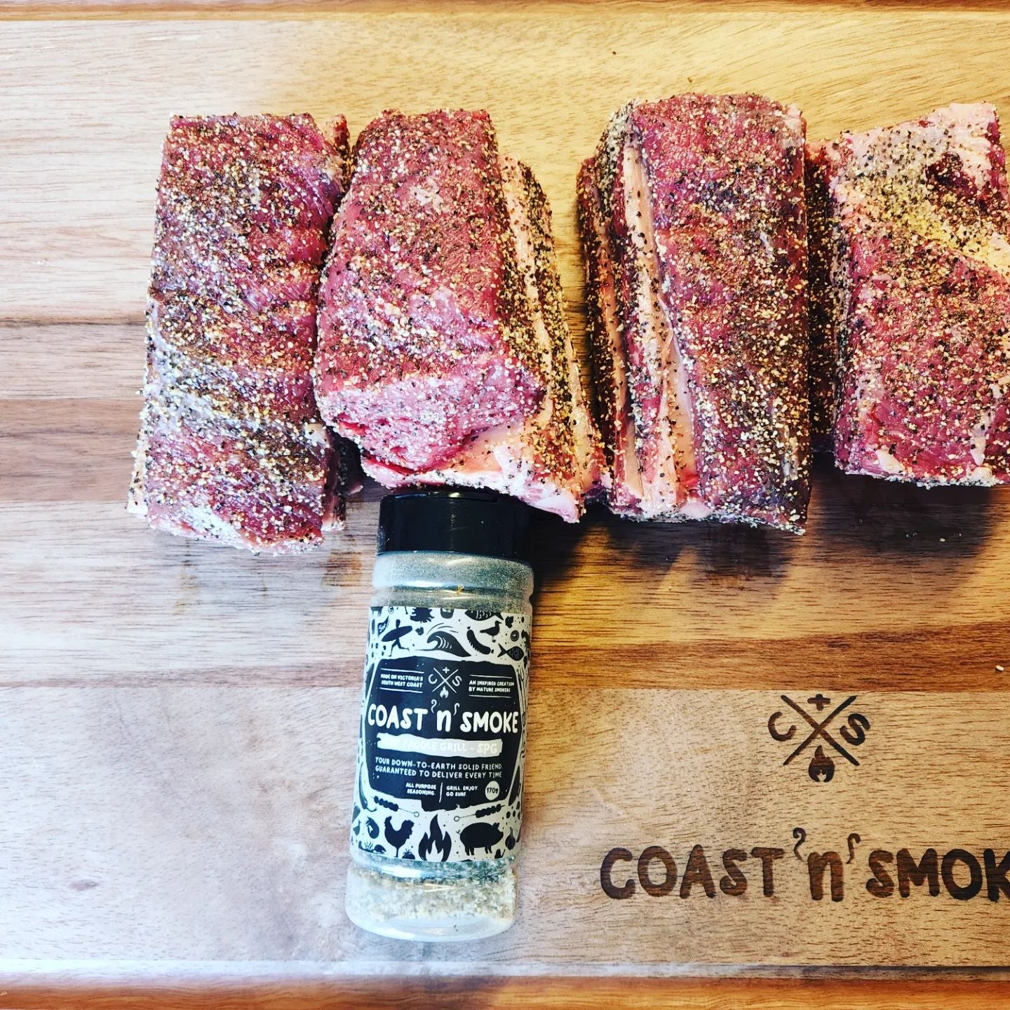 COAST N SMOKE: Surf Paddle Grill (Salt Pepper Garlic SPG) Seasoning Rub β 170g