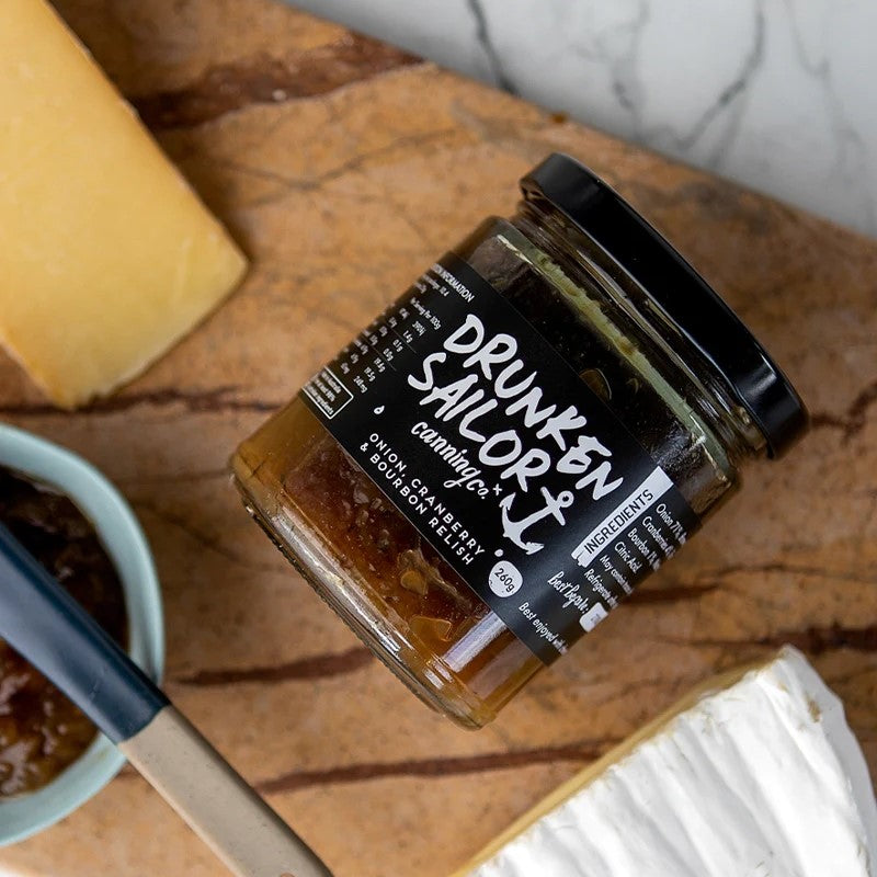 DRUNKEN SAILOR: Onion, Cranberry & Bourbon Relish – 260g