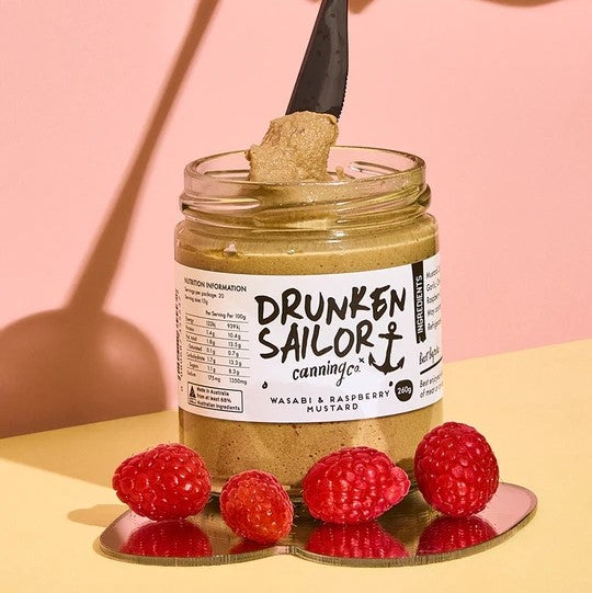 DRUNKEN SAILOR: Raspberry & Wasabi Mustard – 260g