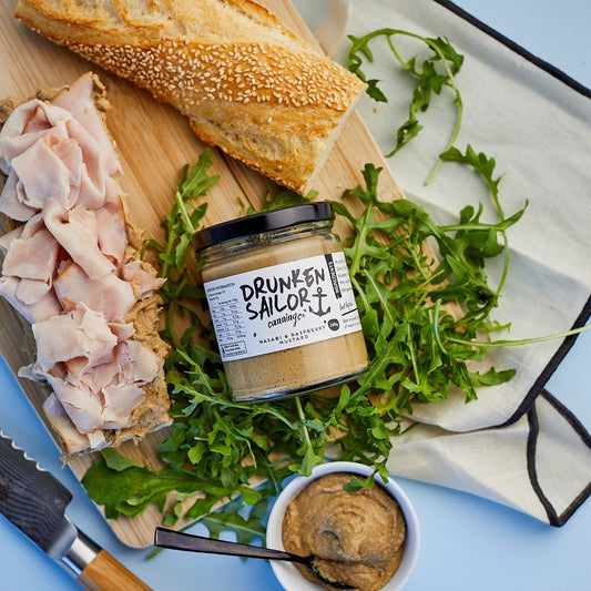 DRUNKEN SAILOR: Raspberry & Wasabi Mustard β 260g