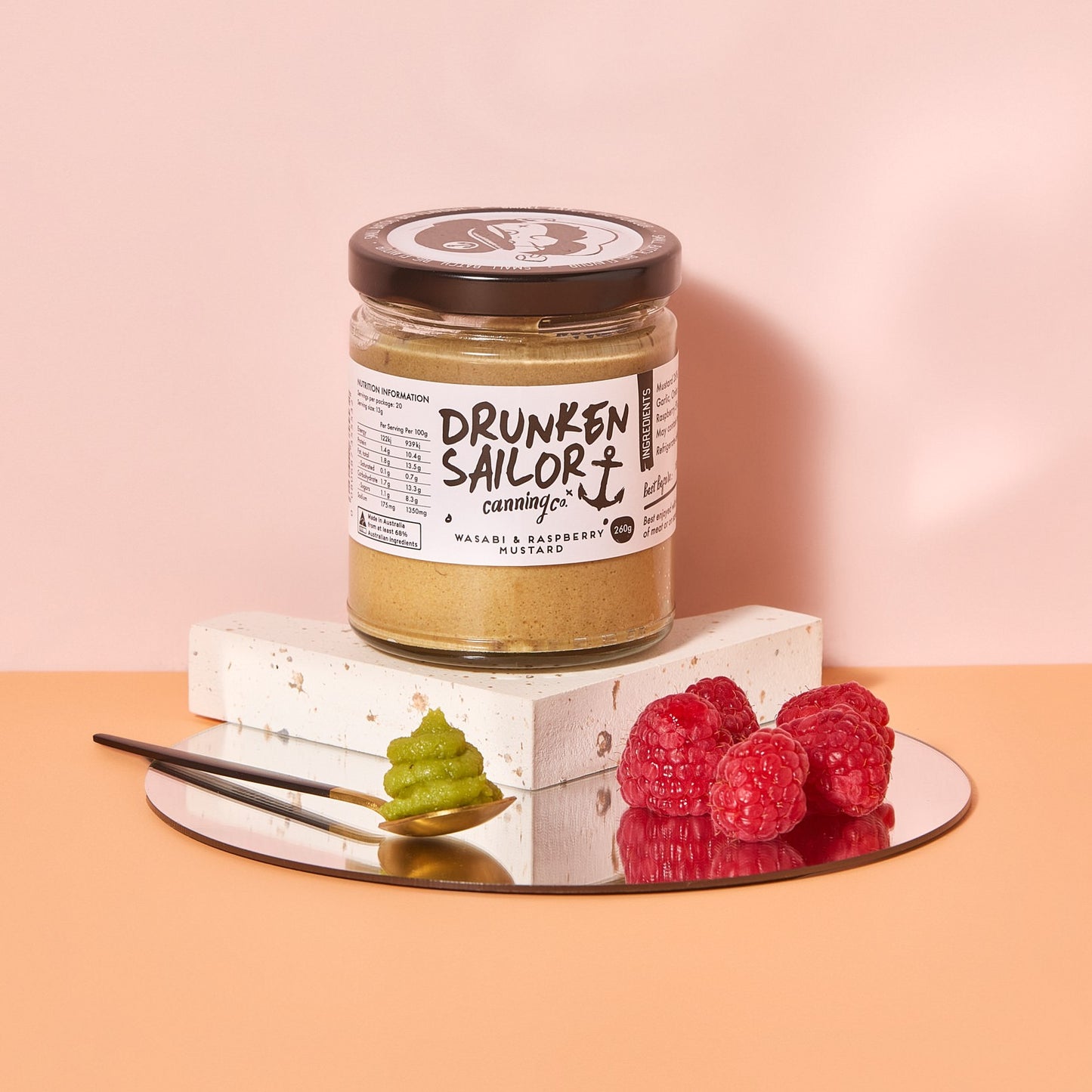 DRUNKEN SAILOR: Raspberry & Wasabi Mustard – 260g