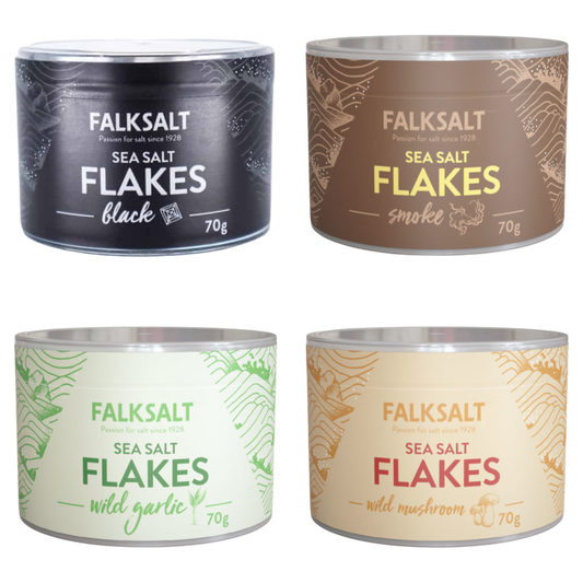 FALKSALT: Bundle 4 Pack Hickory, Mushroom, Garlic and Black - 4 x 70g