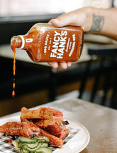 Fancy Hank's Original BBQ Sauce 330ml - smoky sweet BBQ sauce label detail