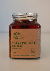 Foo Chilli Company Nonna Piccante Chilli Oil 220ml jar, Italian-style crispy chilli oil made in Melbourne