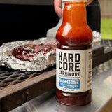 Hardcore Carnivore Saucesome BBQ sauce on food