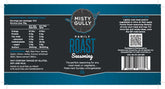 Misty Gully Family Roast Seasoning label