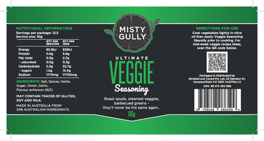 Misty Gully Ultimate Veggie Seasoning label