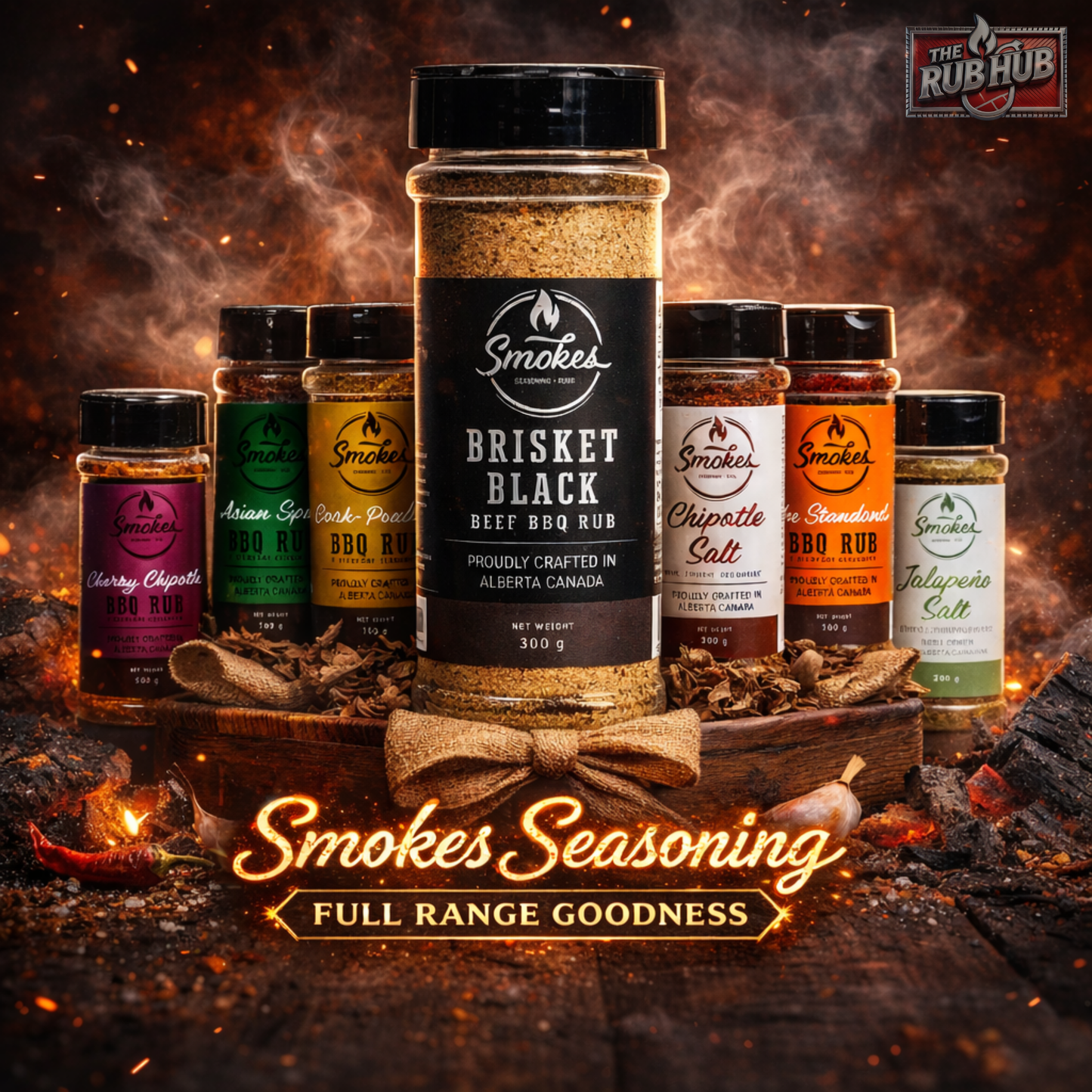 SMOKES SEASONING: Full Flavour Sampler Bundle – Smalls + Pitmaster Brisket Black | THE RUB HUB