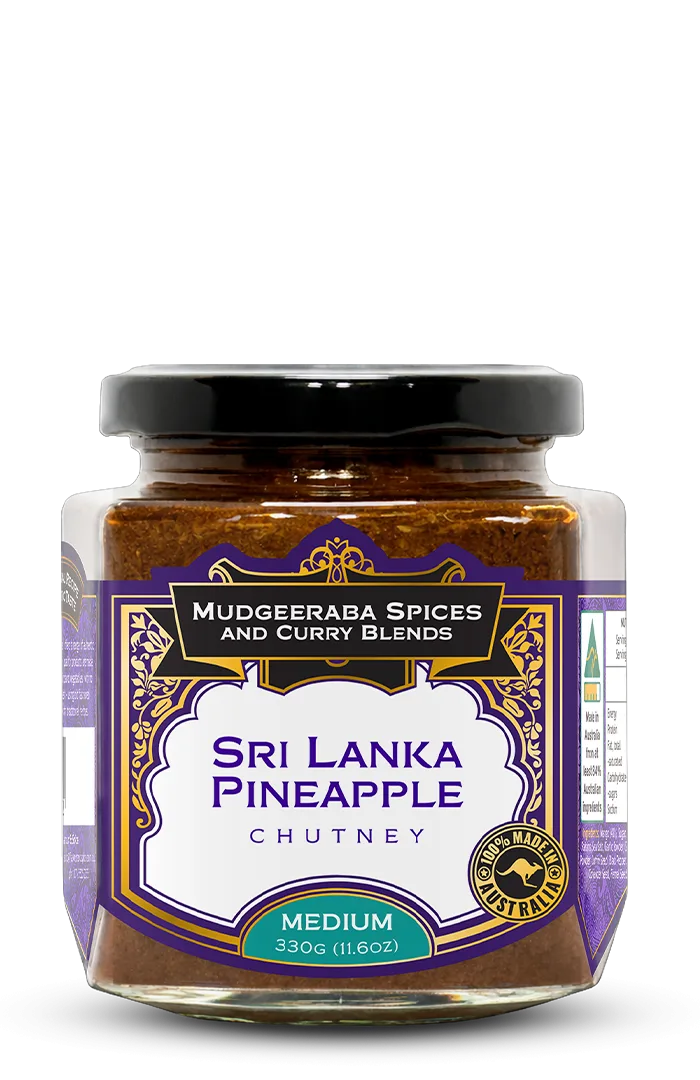 Mudgeeraba Spices Sri Lanka Pineapple Chutney Medium 330g jar