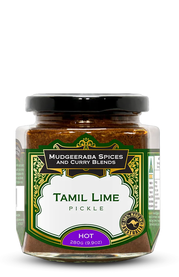 Mudgeeraba Spices Tamil Lime Pickle Hot 280g jar