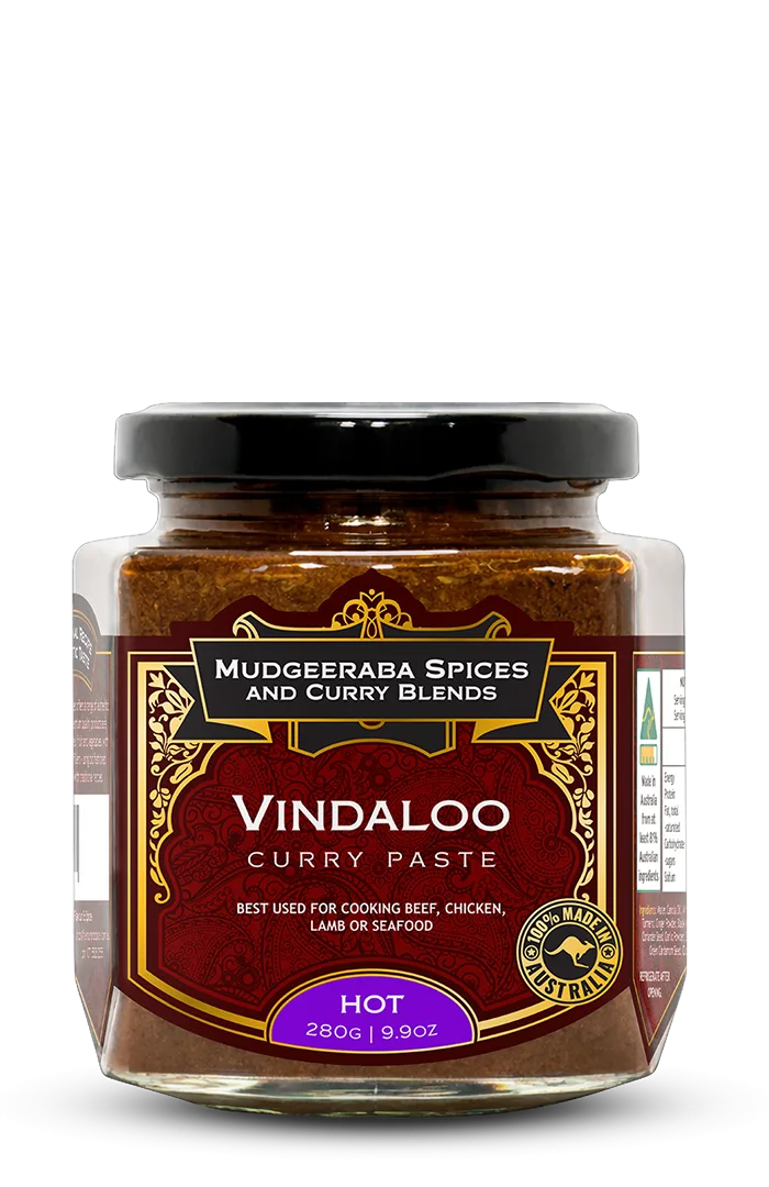 Mudgeeraba Spices Vindaloo Curry Paste Hot 280g jar