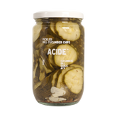 ACIDE Dill Cucumber Chips 700g pickle, front of jar on transparent background