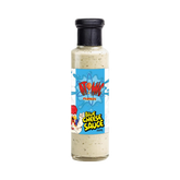 Atomic Chicken Blue Cheese Sauce 250ml, front of bottle on transparent background