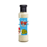 Atomic Chicken Blue Cheese Sauce 250ml, front of bottle on transparent background