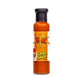 Atomic Chicken Buffalo Hot Sauce 250ml, front of bottle on transparent background