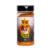 Atomic Chicken Charcoal Chicken Seasoning Rub 280g, front of shaker on transparent background
