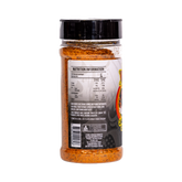 Atomic Chicken Charcoal Chicken Seasoning Rub 280g, side label detail, transparent background