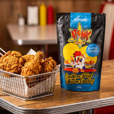 Atomic Chicken Gluten Friendly Southern Fried Chicken Coating — basket of golden crispy fried chicken pieces