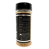 Butchers Axe Basecamp all-purpose seasoning 190g shaker, second side label, transparent background