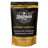 Butchers Axe Chicken Injection and Brine 500g tub, front label, product only on transparent background