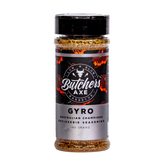 Butchers Axe Gyros rotisserie seasoning 180g shaker, front label, product only on transparent background