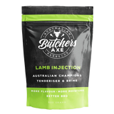 Butchers Axe Lamb Injection 500g tub, front label, product only on transparent background