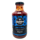 Butchers Axe Original BBQ Sauce 500ml bottle, front label, product only on transparent background