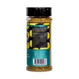 Butchers Axe Scout lemon pepper seasoning 170g shaker, side label detail, transparent background