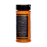 Butchers Axe Stampede steak seasoning 180g shaker, side label detail, transparent background