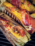 BBQ Companion by Ben O'Donoghue hardback cookbook — barbecued corn with bacon and chilli butter