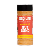 BBQ Lab True Blend all-purpose seasoning salt jar front, transparent