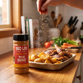 Roast potatoes seasoned with BBQ Lab True Blend seasoning salt