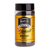 Barbecue Mafia OG Steakout BBQ Rub 340g beef rub — front of shaker on transparent background