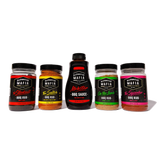 Barbecue Mafia Quad Pack — four BBQ Mafia rubs plus Mobster BBQ Sauce on transparent background