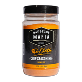 Barbecue Mafia The Oath Chip Seasoning 270g — front of jar on transparent background