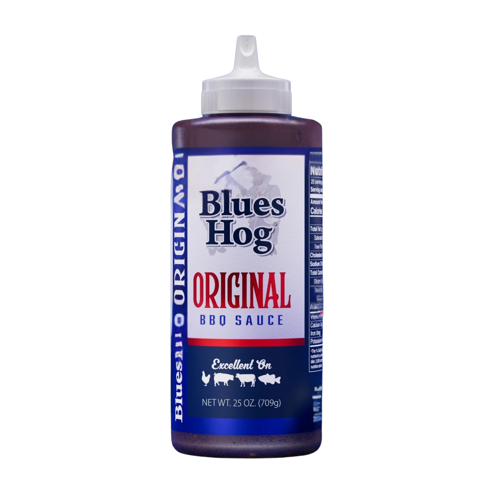 Blues Hog Original BBQ Sauce 709g squeeze bottle — front label, transparent cutout
