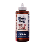Blues Hog Sizzlin' Heat BBQ Sauce 623g squeeze bottle — front label, transparent cutout