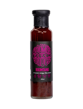 Booma's BBQ Boomtang BBQ Sauce 250ml — front of glass bottle on a transparent background