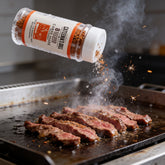 Cattleman's Grill 8 Second Ride Carne Asada Seasoning 283g — action shot seasoning skirt steak