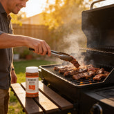 Cattleman's Grill 8 Second Ride Carne Asada Seasoning 283g — in-use shot grilling carne asada