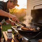 Cattleman's Grill Blackening Seasoning 281g steak rub — in-use shot searing blackened fish