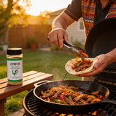 Cattleman's Grill Ranchero Seasoning 283g — in-use shot serving ranchero fajitas