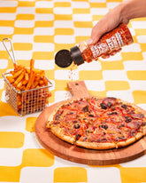 ChamCham Tiger Crunch Korean chilli salt on pizza and chips