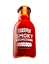 ChamCham Smoky Gochujang 265g Korean chilli sauce — front of bottle on transparent background