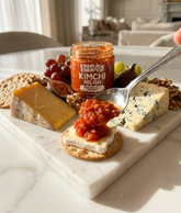 ChamCham Kimchi Relish on a cheeseboard