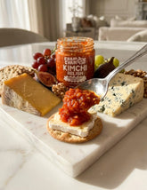 ChamCham Kimchi Relish on a cheeseboard
