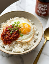 ChamCham Kimchi Relish with rice and fried egg